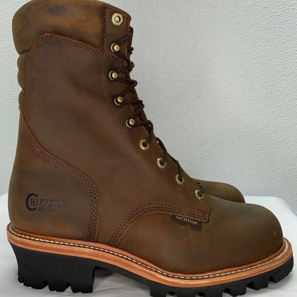 Chippewa Men’s Super DNA Steel Toe Waterproof  Boots Brown Leather Size 10EEE - Picture 1 of 12
